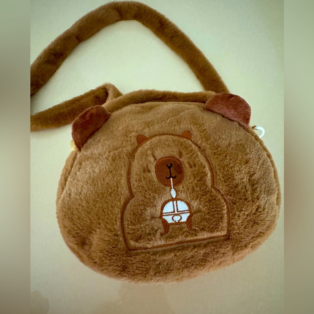 Brown capybara Plush Shoulder Bag